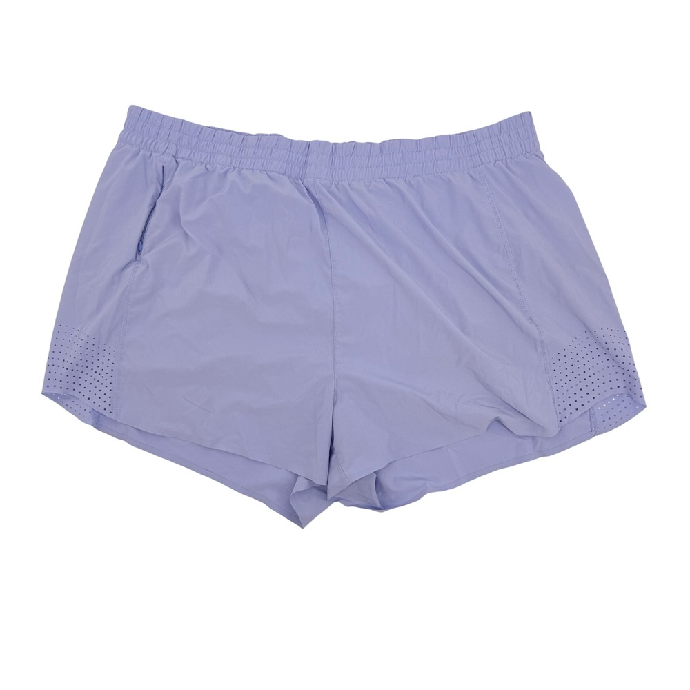 Athleta Hustle 3" Short Women 2X Purple Good Running Workout Zipper Pocket